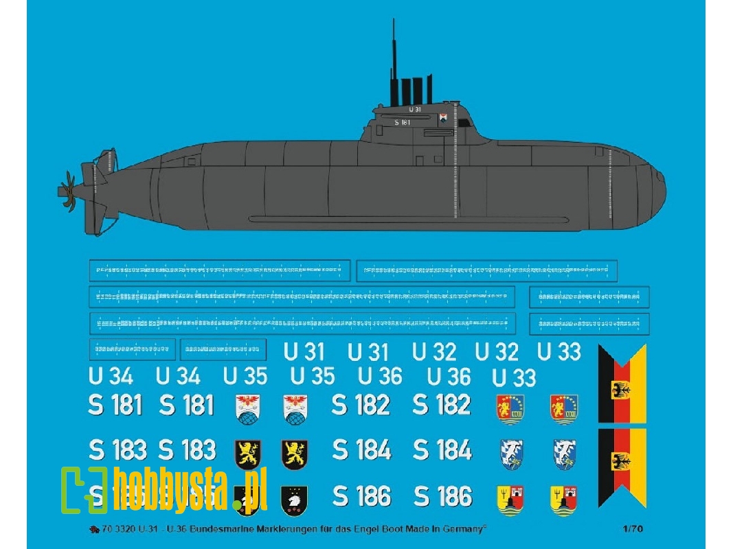 Markings For German Modern Submarines Type 212 U-31 To U-36 - image 1