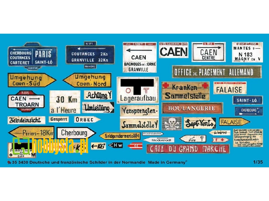 German And French Road Signs In The Normandy - image 1