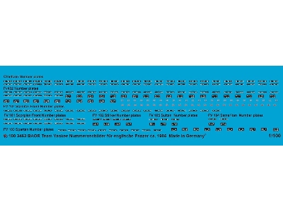 Team Yankee British Baor Number Plates For British Tanks Ca 1985 - image 1