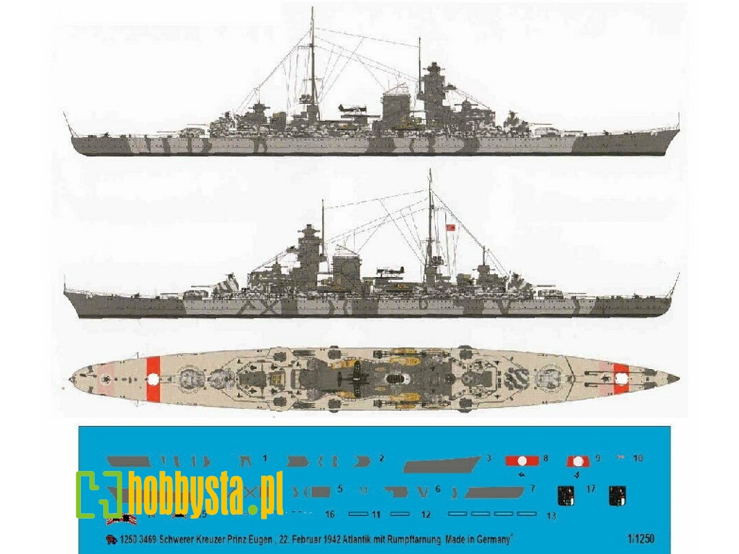 Heavy Cruiser Prinz Eugen With Body Camouflage 22. February 1942 In Atlantic - image 1