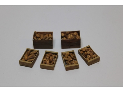 Big (2 Pcs) And Small (4 Pcs) Wooden Crates With Vegetables - image 1