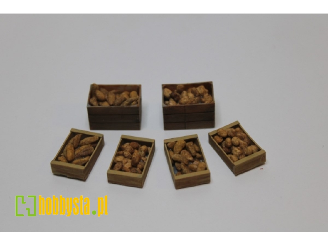 Big (2 Pcs) And Small (4 Pcs) Wooden Crates With Vegetables - image 1