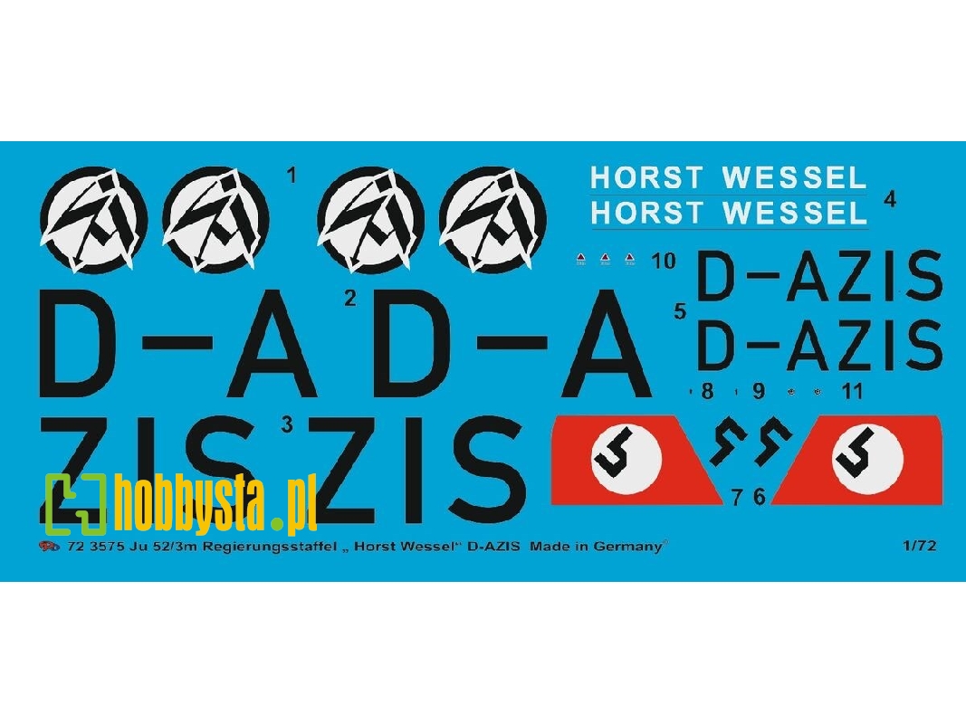 Ju 52/3m German Government Plane "horst Wessel" D-azis" - image 1