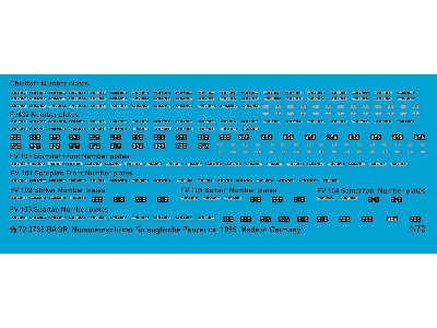 Baor Number Plates For English Tanks Around 1985 - image 1