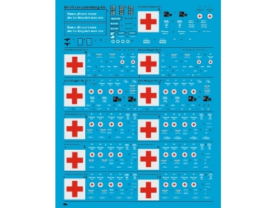 Hospital Train 655 Locomotive, Service Car And Part 1 For The Wounded, A Total Of 11 Cars, White Print - image 1