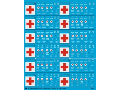Hospital Train 655 Wounded Wagons, 12 Wagons, White Print - image 1