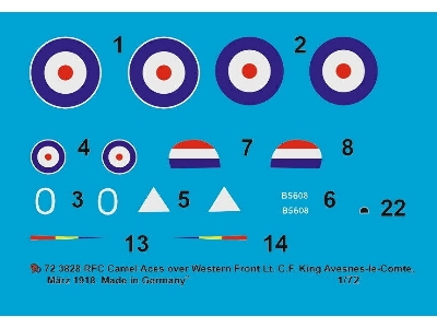 Sopwith Camel Rfc Lt. Cf King, No 43 Sqn, Western Front Avesnes-le Comte, March 1918 - image 1