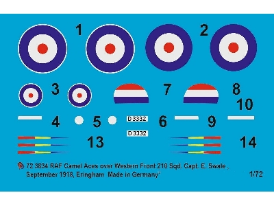 Sopwith Camel Raf Capt. E. Swale No Sqd 210, Western Front, September 1918 Eringham - image 1