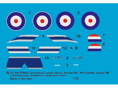 Sopwith Camel Rnas Joseph Stuart Temple Fall, 9n, B3898 (Sopwith, Clerget 9b), Leffrinckoucke-france, September 1917 - image 1