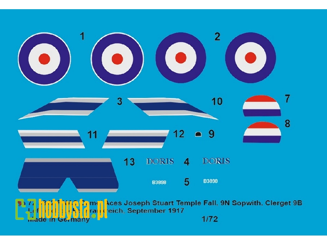 Sopwith Camel Rnas Joseph Stuart Temple Fall, 9n, B3898 (Sopwith, Clerget 9b), Leffrinckoucke-france, September 1917 - image 1