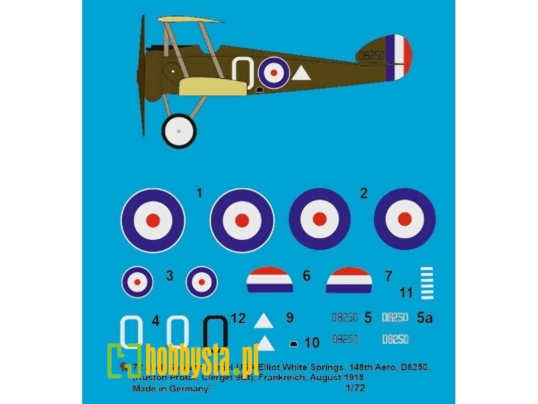 Sopwith Camel Usa Elliot White Springs, 148th Aero, D8250 (Ruston Proctor, Clerget 9bf), France, August 1918 - image 1