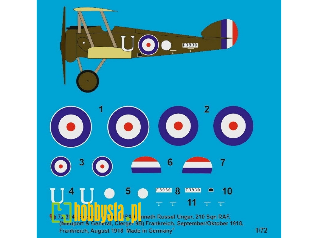 Sopwith Camel Usa Kenneth Russel Unger, 210 Sqn Raf, F3930 (Nieuport And General, Clerget 9b), France, September/October 1918 - 