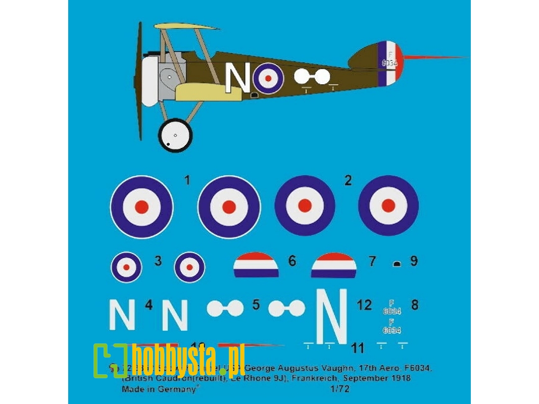 Sopwith Camel Usa George Augustus Vaughn, 17th Aero, F6034 (British Caudron (Rebuilt), Le Rhone 9j), France, September 1918 - im