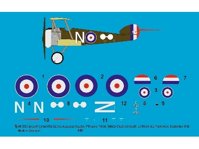 Sopwith Camel Usa George Augustus Vaughn, 17th Aero, F6034 (British Caudron (Rebuilt), Le Rhone 9j), France, September 1918 - im