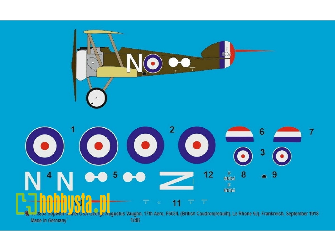 Sopwith Camel Usa George Augustus Vaughn, 17th Aero, F6034 (British Caudron (Rebuilt), Le Rhone 9j), France, September 1918 - im
