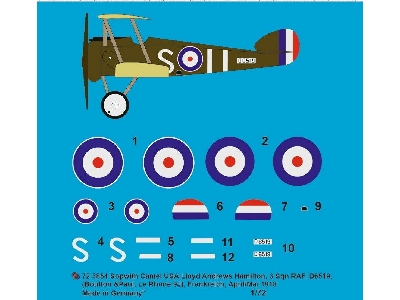 Sopwith Camel Usa, Lloyd Andrews Hamilton 3 Sqn Raf, D6519 (Boulton And Paul, Le Rhone 9j), France, April/May 1918 - image 1