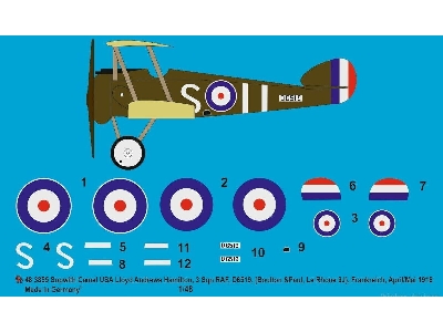 Sopwith Camel Usa, Lloyd Andrews Hamilton 3 Sqn Raf, D6519 (Boulton And Paul, Le Rhone 9j), France, April/May 1918 - image 1