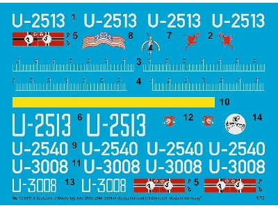 3 German Submarines Type Xxi, 2513-2540-3008 In German And Us Service - image 1