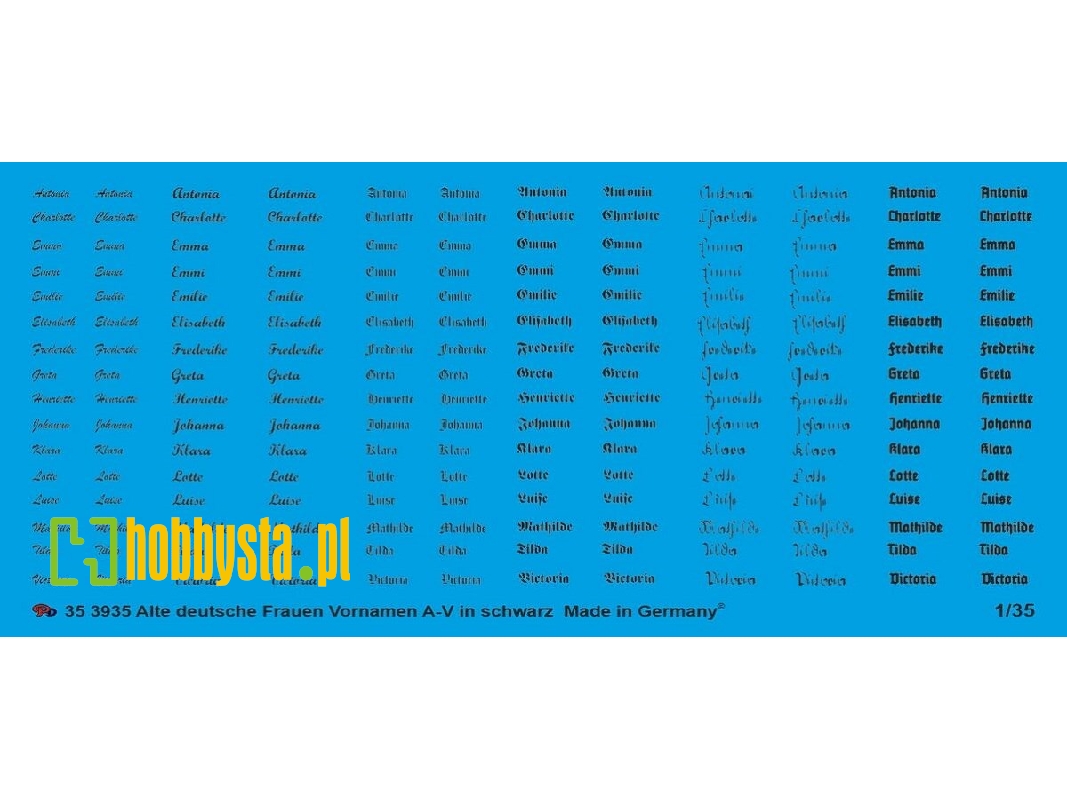 Old German Woman Names A-v In Black In Different Fonts - image 1