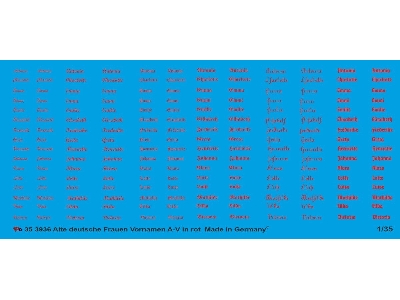 Old German Woman Names-v In Red In Different Fonts - image 1