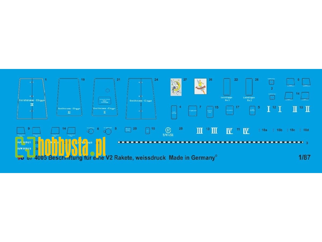 Markings For A V2 Rocket, White Print - image 1