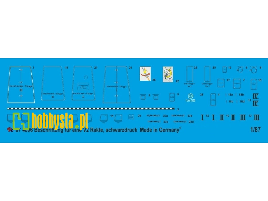 Markings For A V2 Rocket, Black Print - image 1