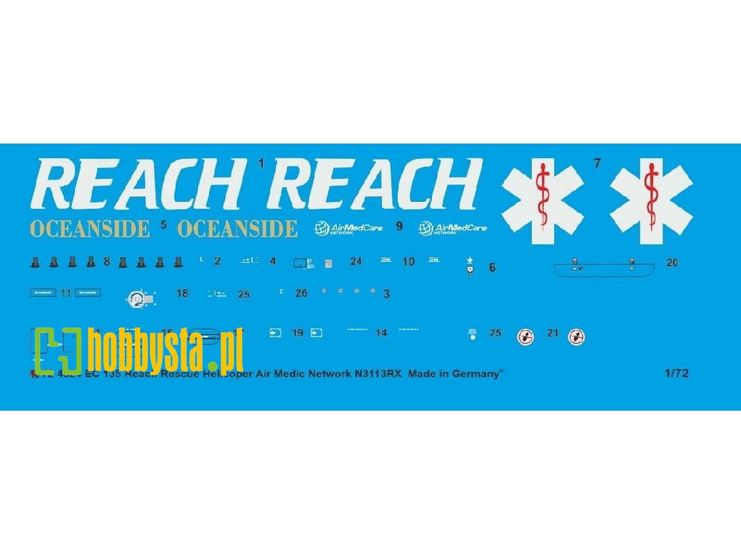 Ec 135 Reach Rescue Helicopter Air Medic Network N313rx - image 1