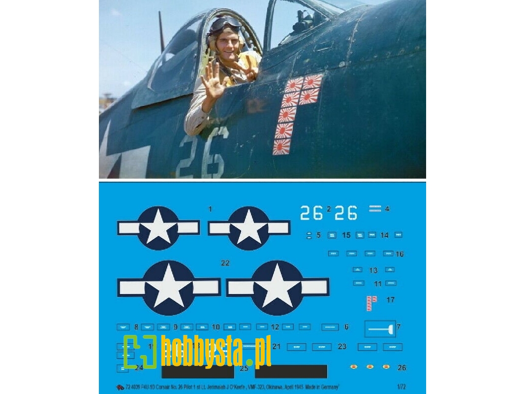F4u-1d Corsair No. 26 Pilot 1st Lt. Jeremiah J O'keefe, Vmf-323, Okinawa, April 1945 - image 1