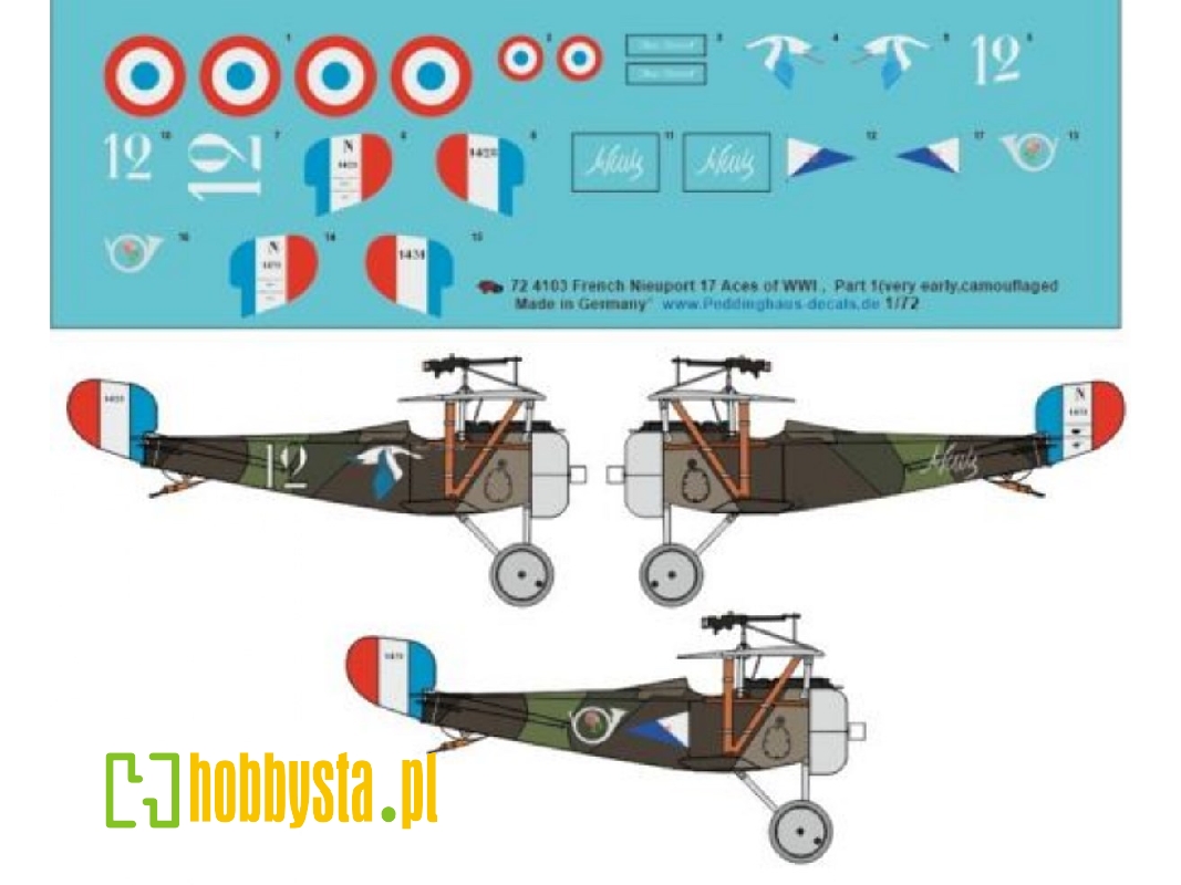 French Nieuport 17, Aces Of Wwi - Part 1 (Early, Camouflaged), Dorme - Se Sevin - Brocart - image 1