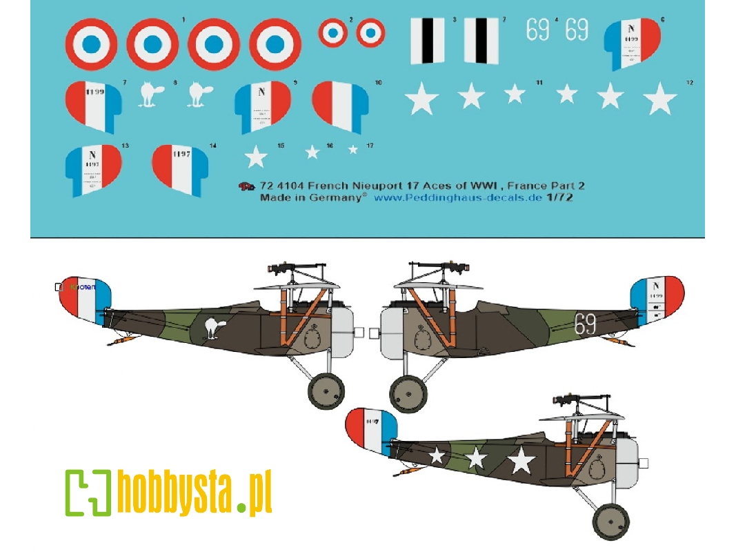 French Nieuport 17, Aces Of Wwi - Part 2 (Early, Camouflaged), Massenet - Pendaries - Pillon - image 1