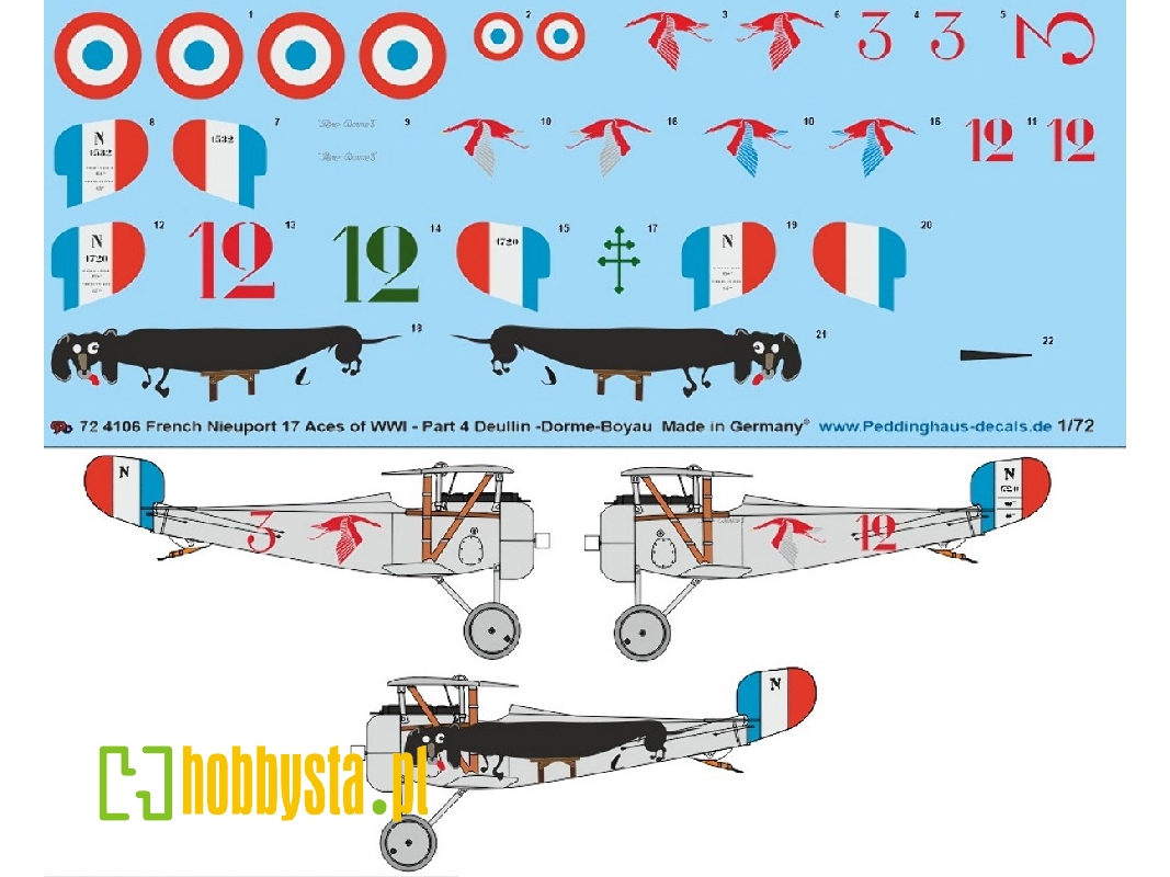 French Nieuport 17, Aces Of Wwi - Part 4, Deullin - Drome - Boyau - image 1
