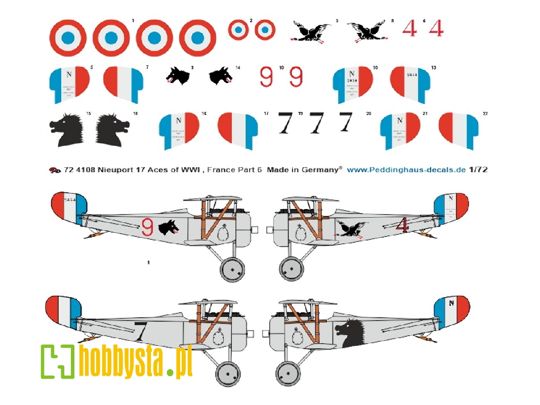 French Nieuport 17, Aces Of Wwi - Part 6, Daladier - Bretillon - De Cazenove De Pradines - image 1