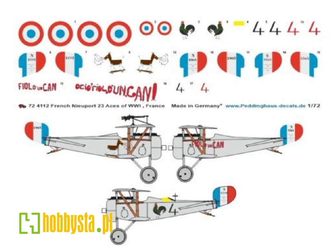 French Nieuport 23, Aces Of Wwi, Ambrogi - Corniglion - Robert - image 1