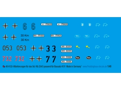 Lettering For 4 Sd.Kfz 234-3 Suitable For 4131 - image 1
