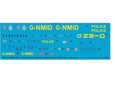 Ec135 British Police Helicopter Markings G-nmid Derbyshire - image 1