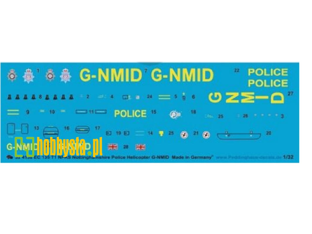 Ec135 British Police Helicopter Markings G-nmid Derbyshire - image 1