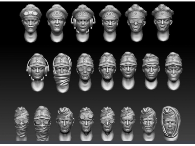 21 German Military Heads - image 1