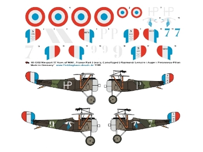 French Nieuport 17 Aces Of Wwi - Part 3 (Raymond/Lemaire/Auger- Peronneau -pillon) - image 1
