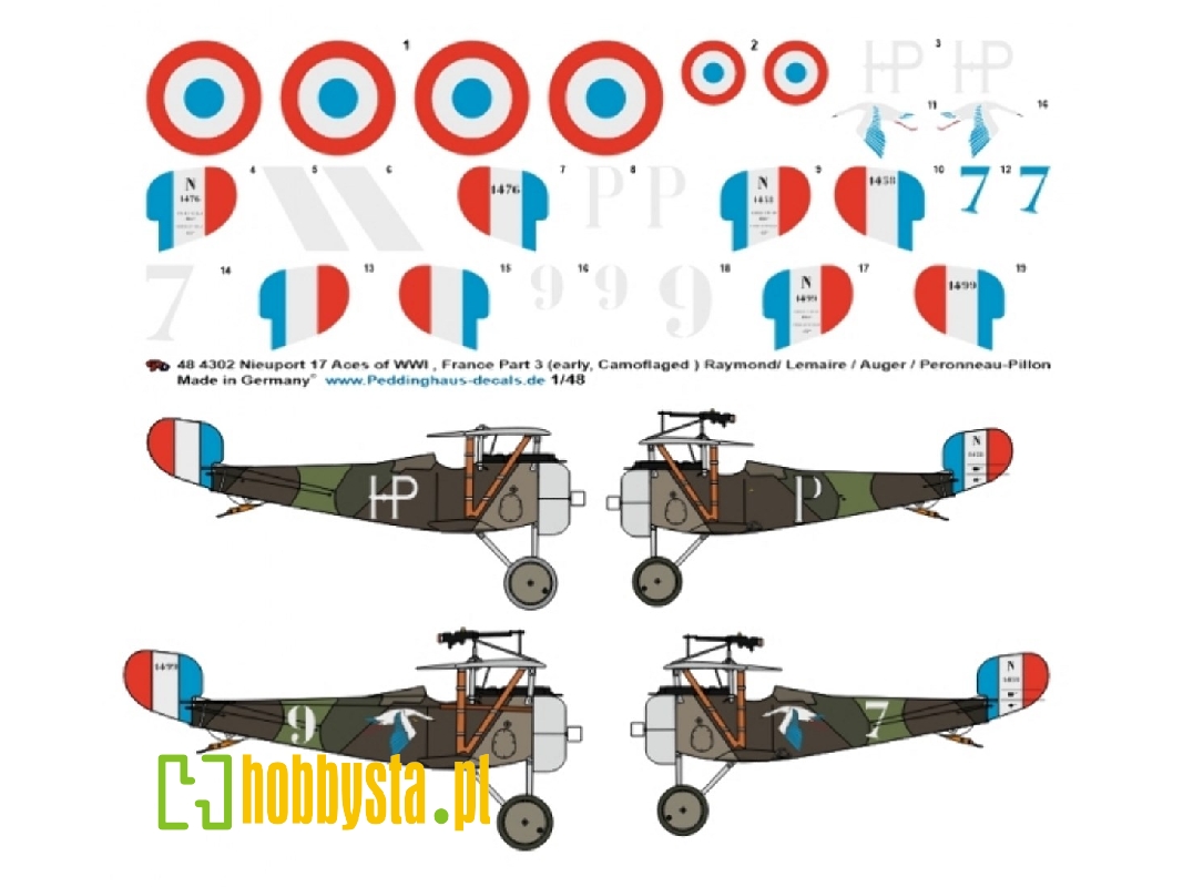 French Nieuport 17 Aces Of Wwi - Part 3 (Raymond/Lemaire/Auger- Peronneau -pillon) - image 1