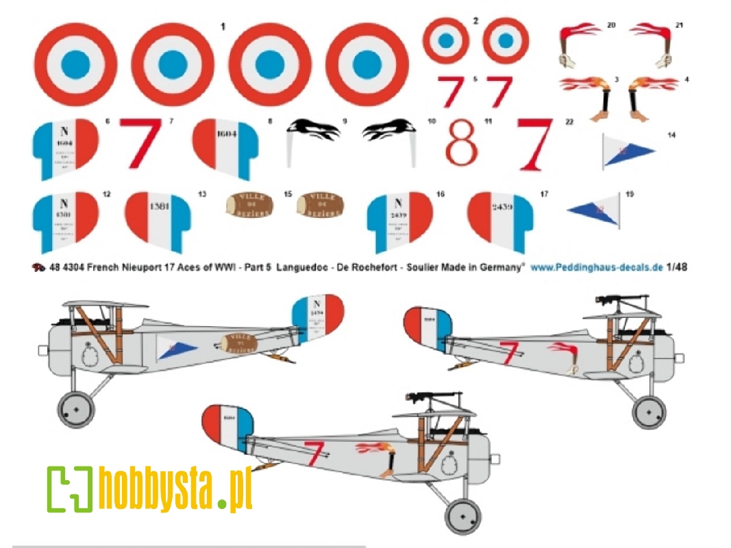 French Nieuport 17 Aces Of Wwi - Part 5 (Languedoc - De Rochefort - Soulier) - image 1