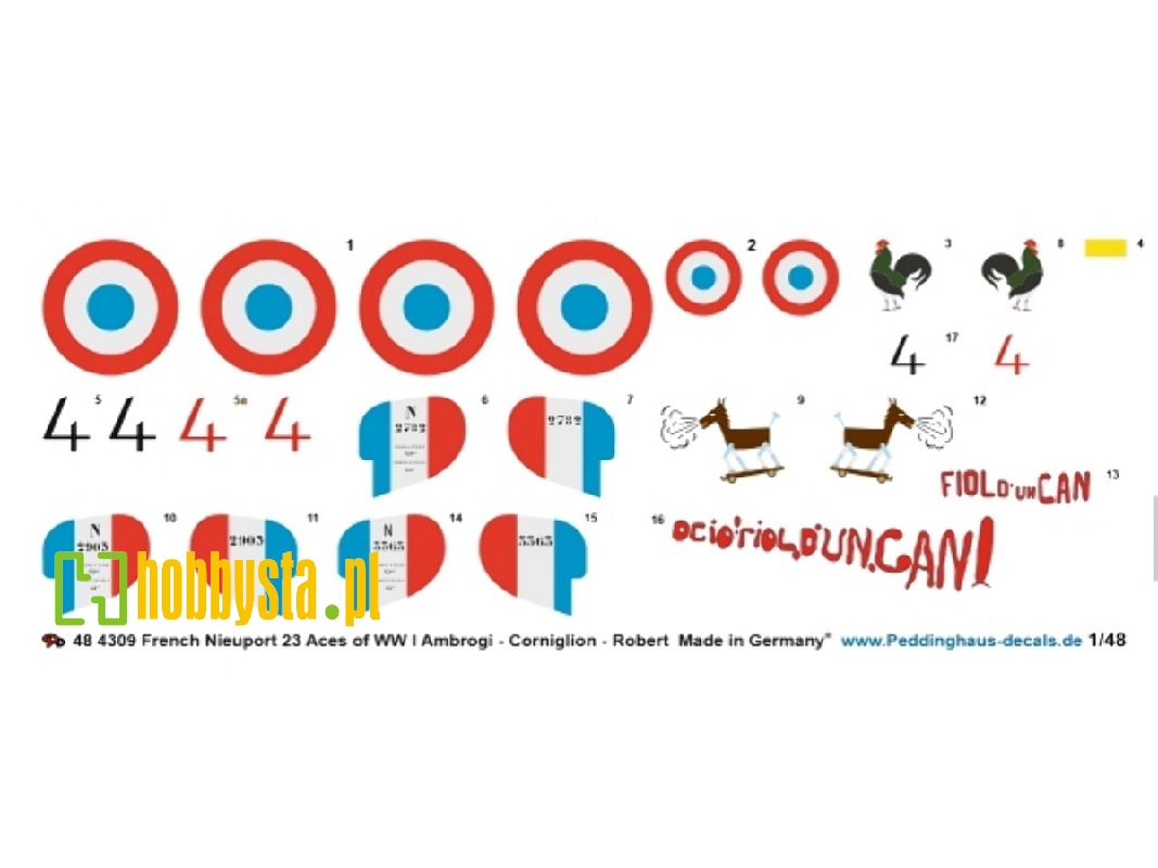 French Nieuport 23 Aces Of Wwi (Ambrogi - Corniglion - Robert) - image 1