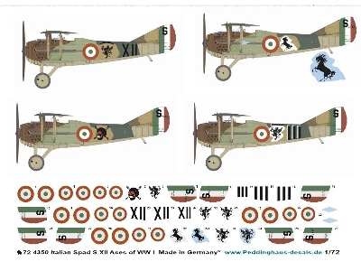 Italian Spad S.Xiii Aces Of Wwi (Ruffo, Baracca, Costanini And Nardini ) - image 1