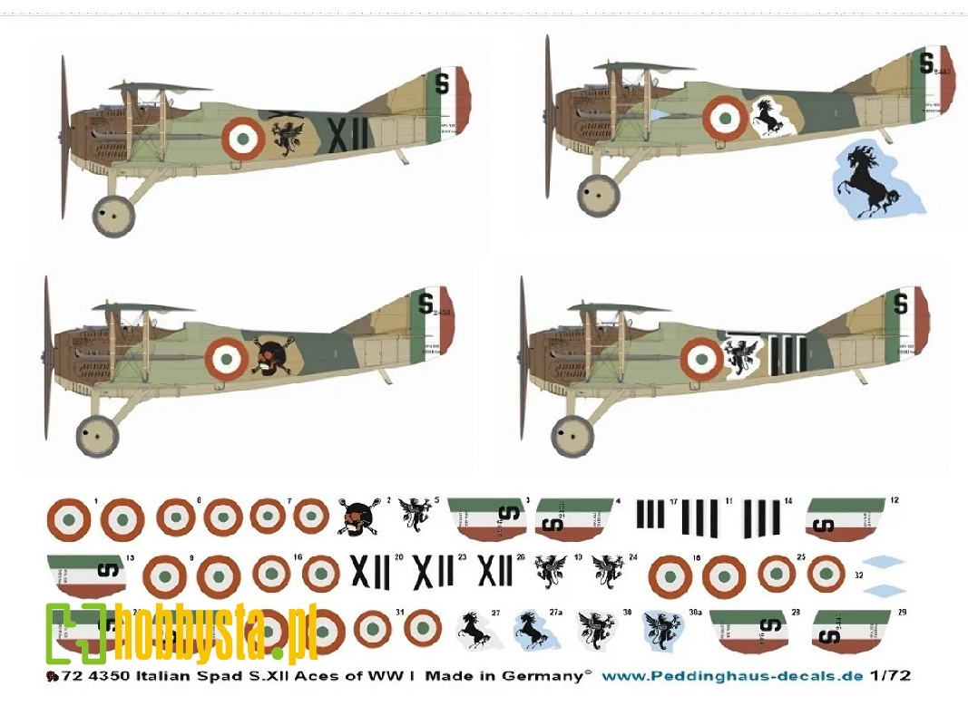 Italian Spad S.Xiii Aces Of Wwi (Ruffo, Baracca, Costanini And Nardini ) - image 1