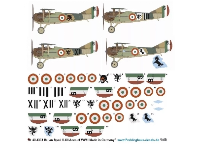 Italian Spad S.Xiii Aces Of Wwi (Ruffo, Baracca, Costanini And Nardini ) - image 1