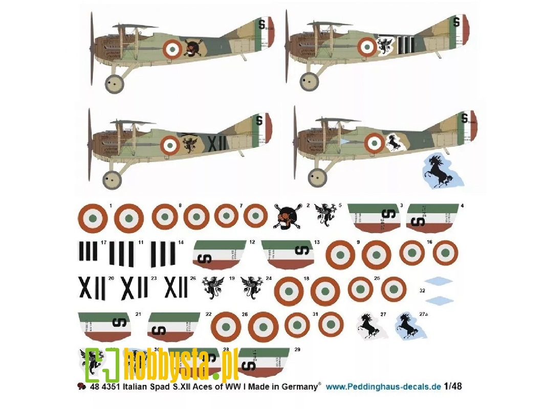 Italian Spad S.Xiii Aces Of Wwi (Ruffo, Baracca, Costanini And Nardini ) - image 1