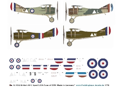 British Rfc Spad S.Xiii Aces Of Wwi (Fry/Macrae, Drewitt, Sowrey And Pidsley ) - image 1