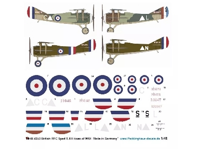 British Rfc Spad S.Xiii Aces Of Wwi (Fry/Macrae, Drewitt, Sowrey And Pidsley ) - image 1