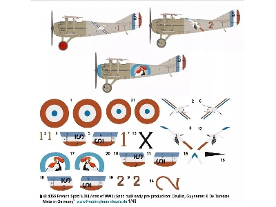 French Spad S. Xiii Aces Of Wwi (Spad-built, Early Pre-porduction: Deullin, Guynemer And De Turnnee) - image 1