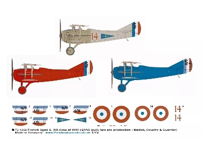 French Spad S. Xiii Aces Of Wwi (Spad-built, Late Pre-production: Madon, Douchy And Guerrier) - image 1