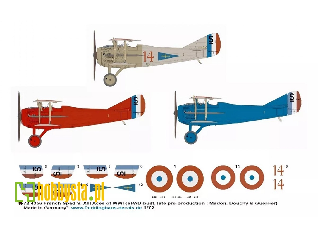 French Spad S. Xiii Aces Of Wwi (Spad-built, Late Pre-production: Madon, Douchy And Guerrier) - image 1